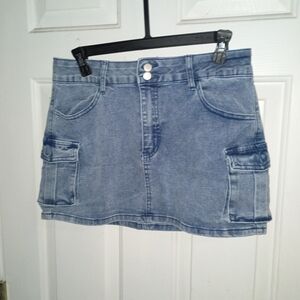 Cargo Y2K Denim Mini Skirt